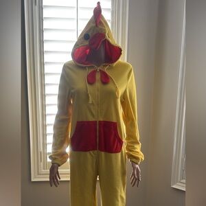 Chicken Yellow and Red Hooded Onesie